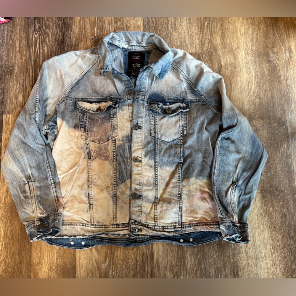 Jordan Craig distressed/bleached legacy‎ edition denim jacket 2XL